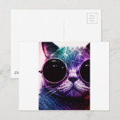 Hipster Cat Pop Art Postkarte (Vorne/Hinten)