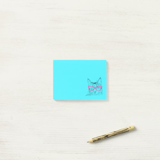 Hipster Cat Post-it Klebezettel (Auf Schreibtisch)