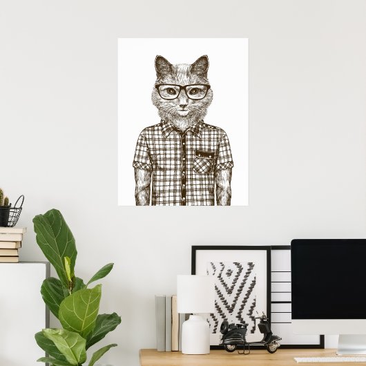 Hipster Cat Poster (Heimbüro)