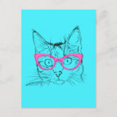 Hipster Cat Postkarte (Vorderseite)