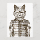 Hipster Cat Postkarte (Vorderseite)