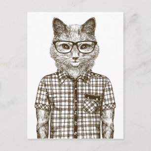 Hipster Cat Postkarte