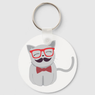 Hipster Cat Schlüsselanhänger
