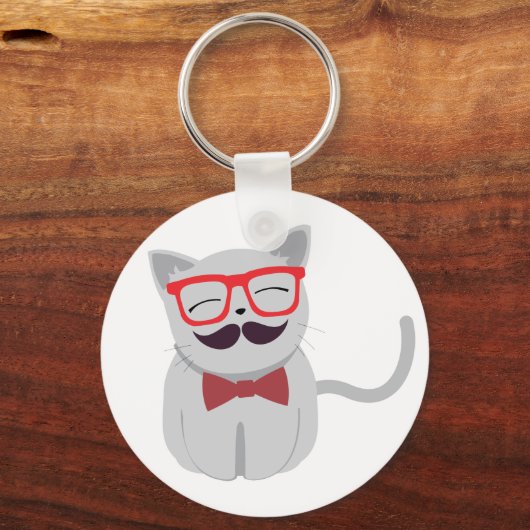 Hipster Cat Schlüsselanhänger (Vorderseite)