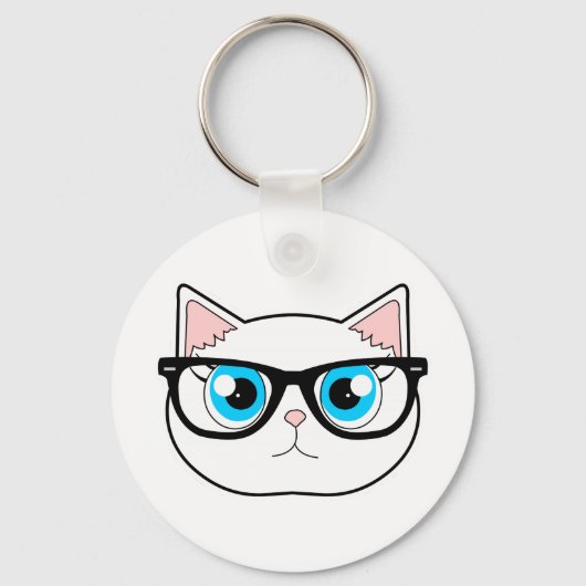 Hipster Cat Schlüsselanhänger (Vorderseite)
