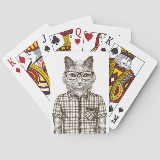 Hipster Cat Spielkarten (Rückseite)