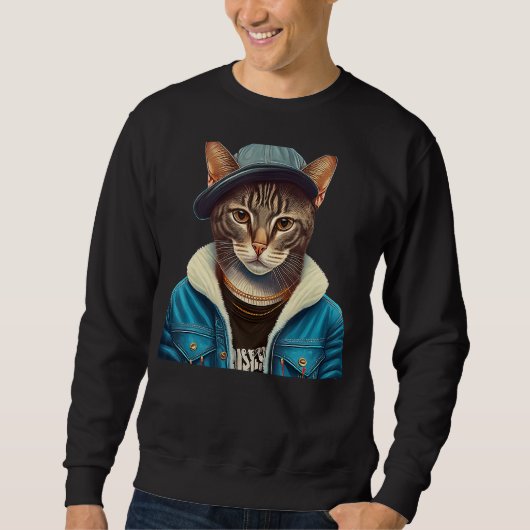 Hipster Cat Sweatshirt (Vorderseite)