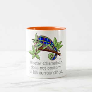 Hipster-Chamäleon-Tasse Zweifarbige Tasse