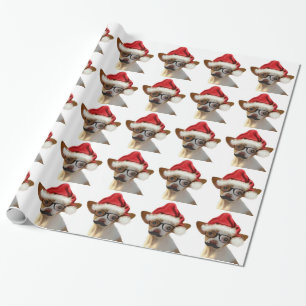 Hipster Chihuahua Weihnachtswrapping Paper Geschenkpapier