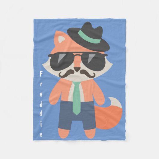 Hipster Cool Fox Baby Boy Fleecedecke (Vorderseite)