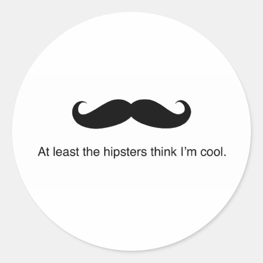 Hipster Cool Runder Aufkleber (Vorderseite)