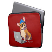 Hipster Corgi 2 (ohne Text) Laptopschutzhülle (Vorderseite Links)