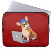 Hipster Corgi 2 (ohne Text) Laptopschutzhülle (Vorderseite)