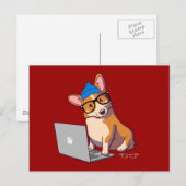 Hipster Corgi 2 Postkarte (Vorne/Hinten)