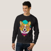 Hipster Corgi Dog Niedlich Corgi Ideen Männer Frau Sweatshirt (Vorne ganz)