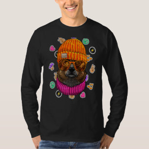 Hipster Corgi Geek Nerd Glasses Dog Liebe Peace Si T-Shirt