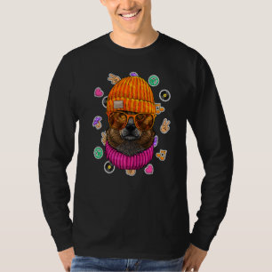 Hipster Corgi Geek Nerd Glasses Dog Liebe Peace Si T-Shirt