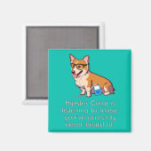 Hipster Corgi Magnet (Vorderseite/Rückseite)