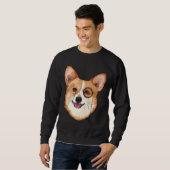 Hipster Corgi mit Monocles Corgi Sweatshirt (Vorne ganz)