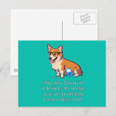 Hipster Corgi Post Card Postkarte (Vorne/Hinten)