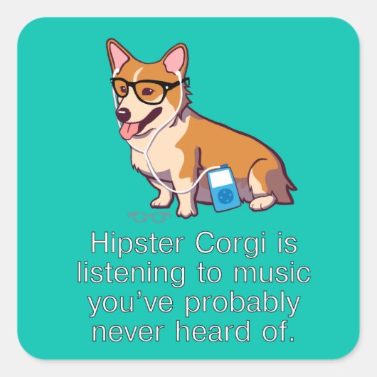 Hipster Corgi Stickers (Vorderseite)
