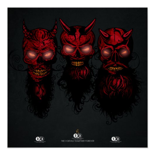 Hipster Crane 3 Teufel zusammen Poster (Vorderseite)