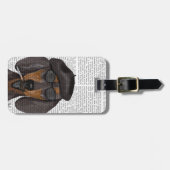 Hipster Dackel Black und Tan Gepäckanhänger (Vorderseite horizontal)