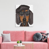 Hipster Dackel Black und Tan Leinwanddruck (Insitu (Wohnzimmer))