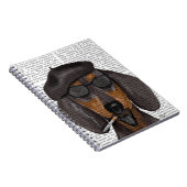 Hipster Dackel Black und Tan Notizblock (Rechte Seite)