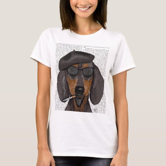 Hipster Dackel Black und Tan T-Shirt (Vorderseite)