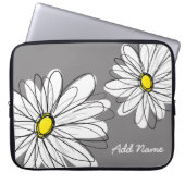 Hipster Daisy Zeichnend - grau-gelb Laptopschutzhülle (Vorderseite)