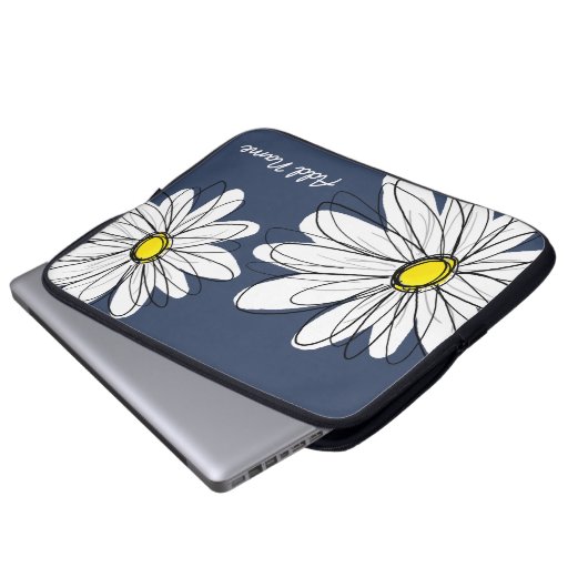 Hipster Daisy Zeichnend in trendigen Farben Laptopschutzhülle (Vorne Knopf)