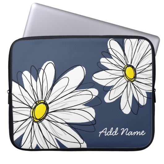 Hipster Daisy Zeichnend in trendigen Farben Laptopschutzhülle (Vorderseite)