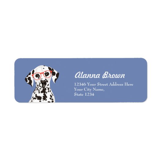 Hipster-Dalmatiner-Adressetikett für Hundeliebhabe (Vorne)