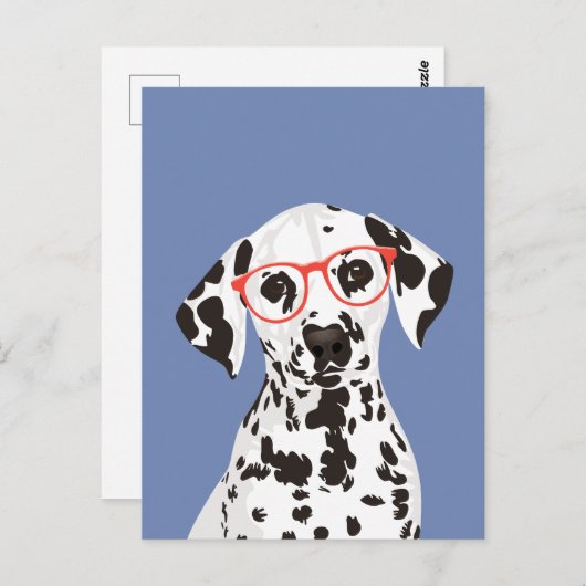 Hipster Dalmatiner Postkarte für Dalmatiner Eltern (Vorne/Hinten)