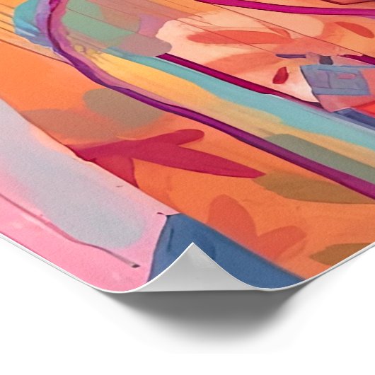 Hipster Deer Colorful Poster (Ecke)