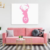 HIPSTER DEER KOPF MIT HERZEN LEINWANDDRUCK (Insitu (Wohnzimmer))
