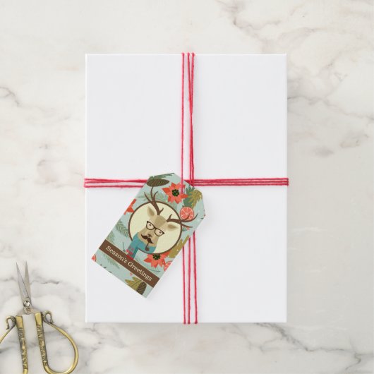 Hipster Dei Christmas Geschenkanhänger (Mit Garn)