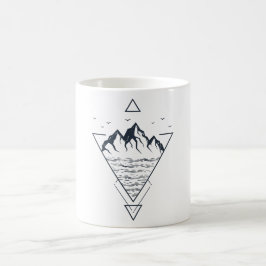 Hipster der modernen geometrischen Naturgebirge Kaffeetasse