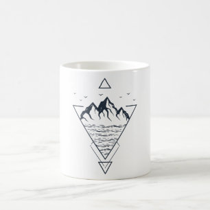 Hipster der modernen geometrischen Naturgebirge Kaffeetasse