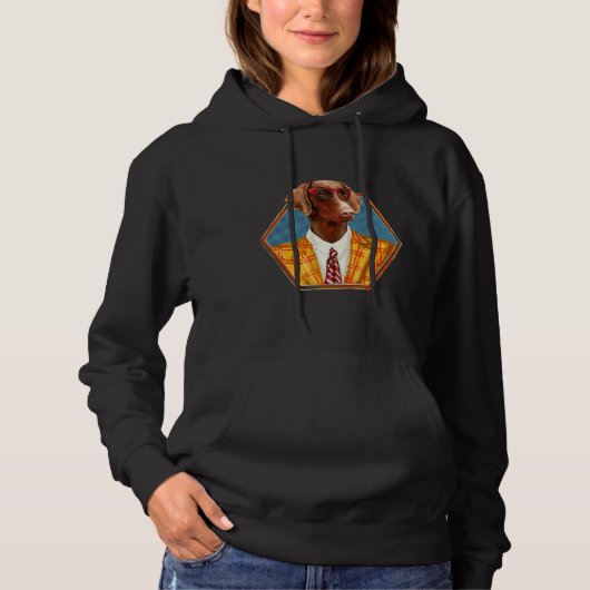 Hipster Dobermann Doberman Pinscher Hoodie (Vorderseite)