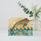 Hipster Dolphin Postkarte (Stehend Vorderseite)