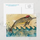 Hipster Dolphin Postkarte (Vorne/Hinten)