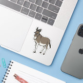 Hipster Donkey Aufkleber (Laptop mit iPhone)