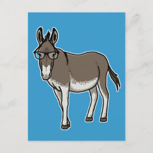 Hipster Donkey Postkarte