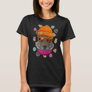 Hipster Eichhörnchen Geek Nerd Glasses Tiererbse L T-Shirt