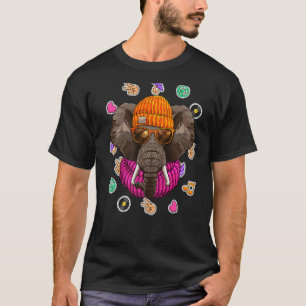 Hipster Elephant Geek Nerd Glasses Tiererbse Liebe T-Shirt