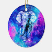 Hipster Elephant Nebula Space Keramik Ornament (Links)