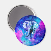 Hipster Elephant Nebula Space Magnet (Vorderseite/Rückseite)