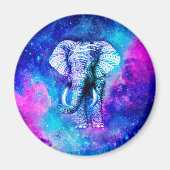 Hipster Elephant Nebula Space Magnet (Vorne)